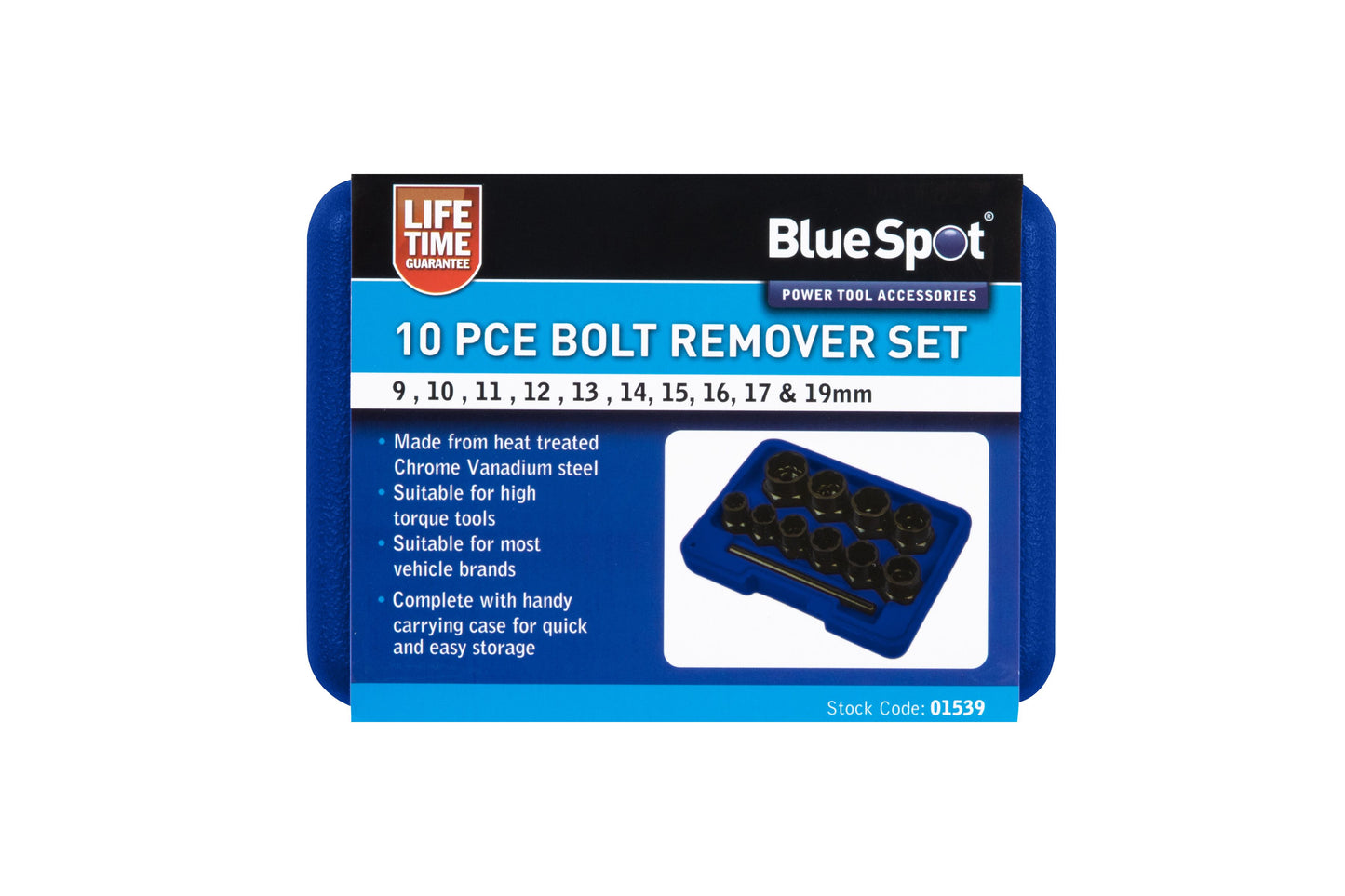 10 PCE BOLT REMOVER SET (9-19MM)