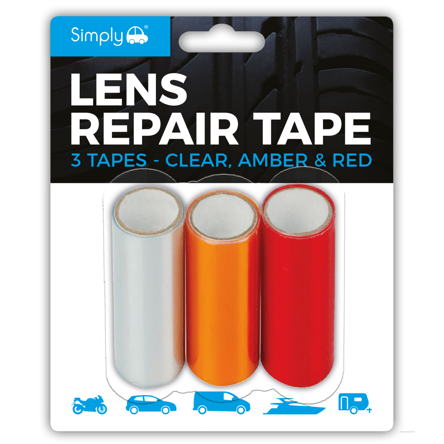Simply Car Lense Repair Kit Red Amber Clear Tape Headlight Break Side