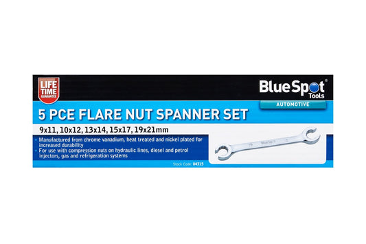 5 PCE Flare Nut Spanner Set (9-21mm)