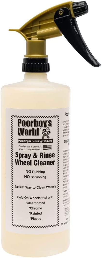 POORBOYS SPRAY AND RINSE WHEEL CLEANER 946ML - NO RUBBING NO SCRUBBING