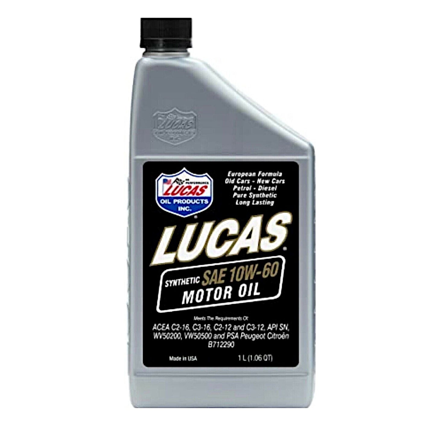 LUCAS OIL 10W60 Fully Synthetic Motor Oil - 1 Litre Petrol and Diesel