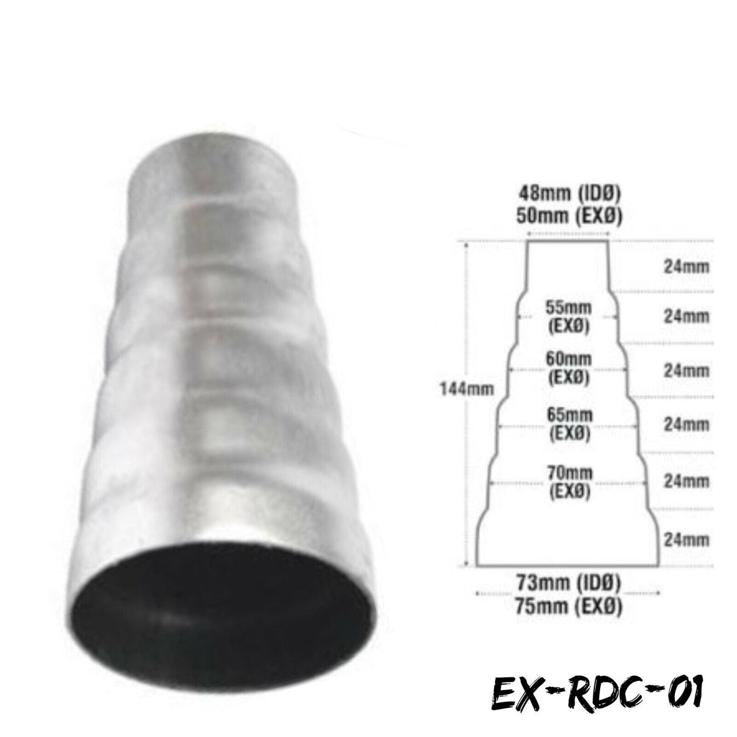 Steel Exhaust Pipe Reducer 48mm - 75mm
