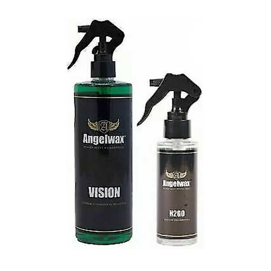 Angelwax Vision 500ml & H2GO 100ml Glass Care Bundle, Clean and Protect