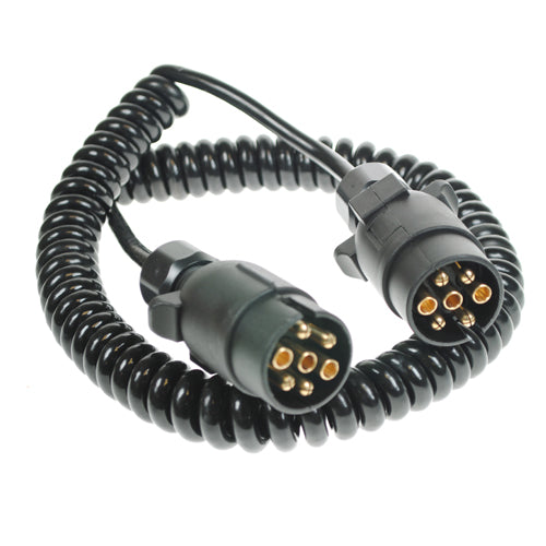2×7 Pin Plugs & 7 Core Curly Connecting Lead