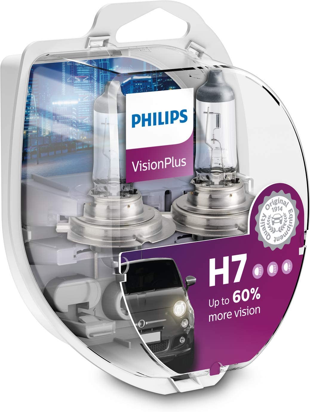 PHILIPS - H7 Vision Plus Car Headlight Bulb ~12972VPS2~ (TWIN PACK)