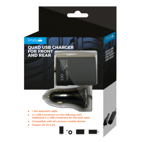Quad Usb Charger For Front & Rea