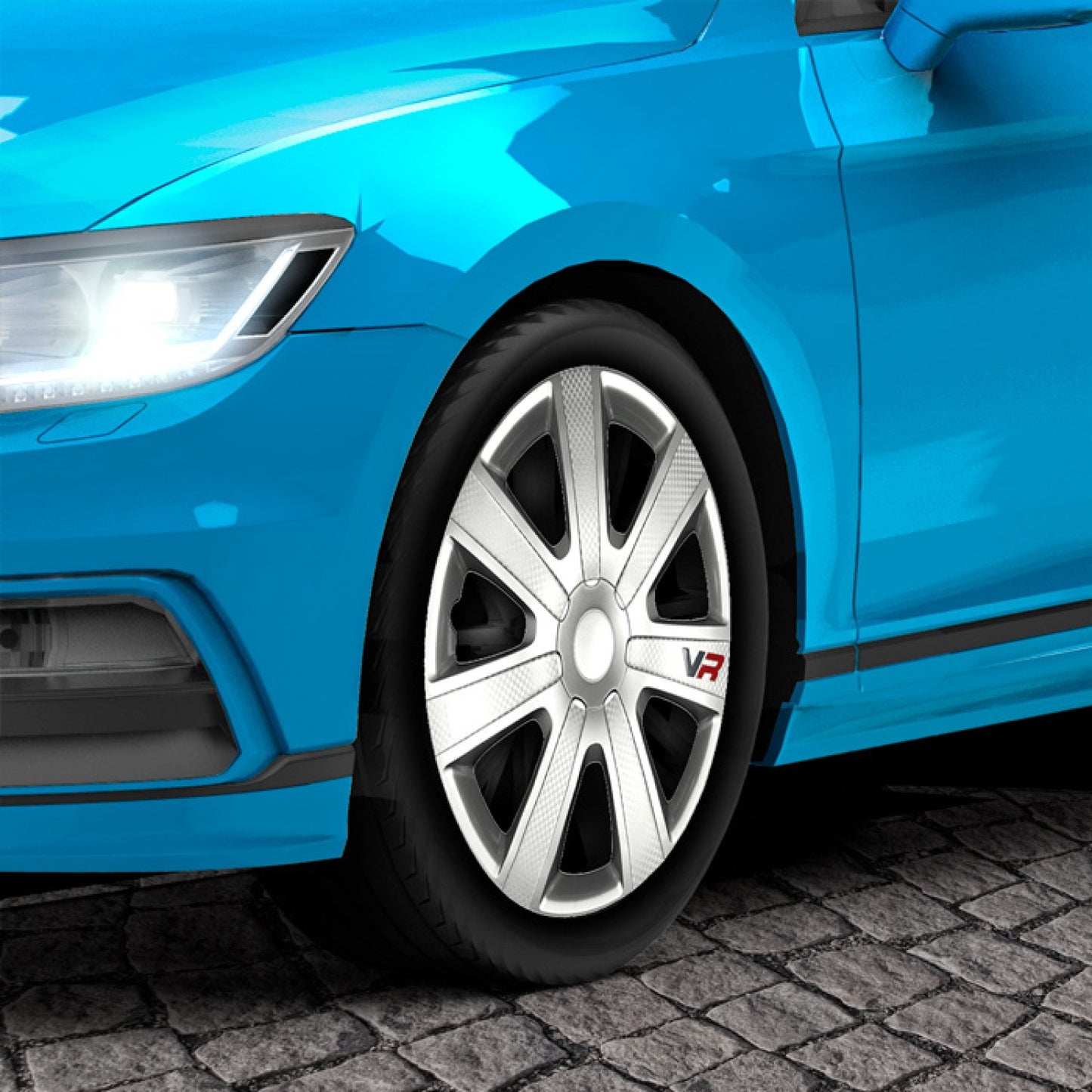 Chromia Silver Carbon Wheel Trims