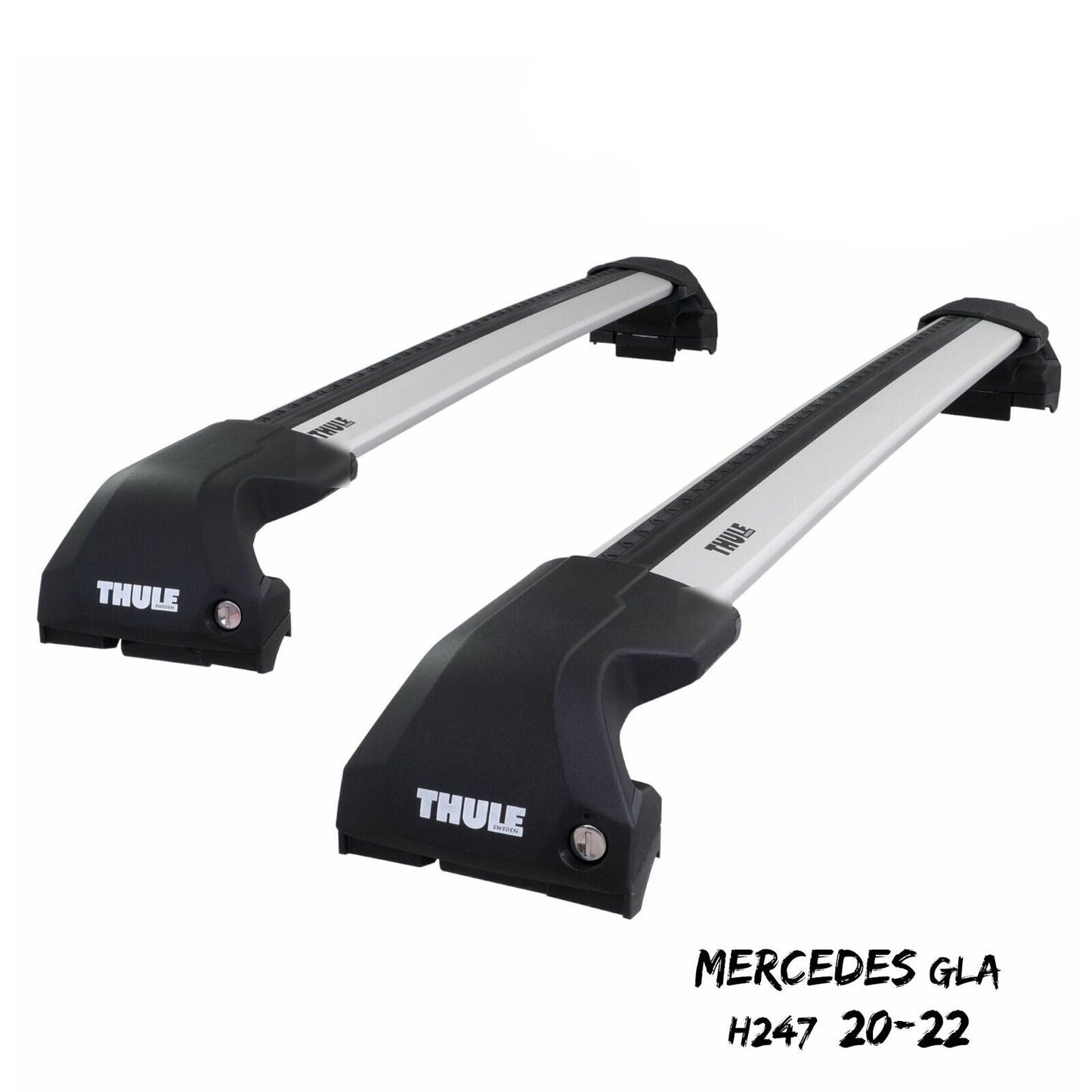 Thule WingBar Edge Silver Aluminium Roof Bars for Mercedes GLA H247 20-22 Rails