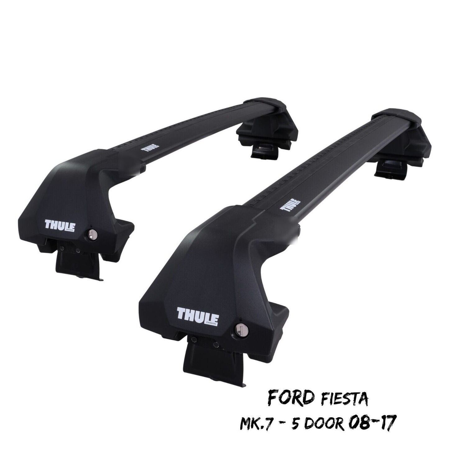 Thule WingBar Edge Black Aluminium Roof Bars for Ford Fiesta 5 Door Mk.7 08-17