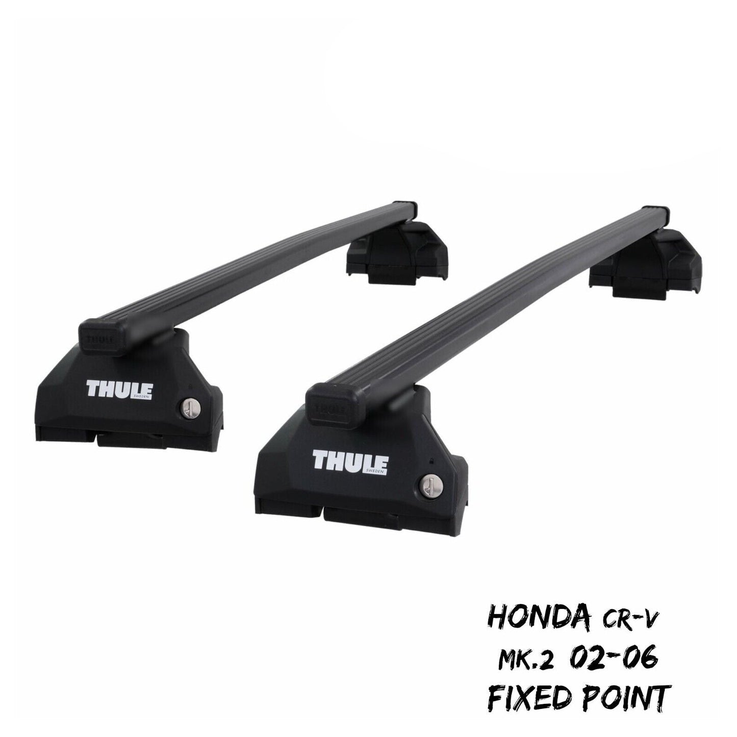 Thule Steel SquareBar Evo Roof Bars Set to fit Honda CR-V Mk.2 02-06 Fixed Point
