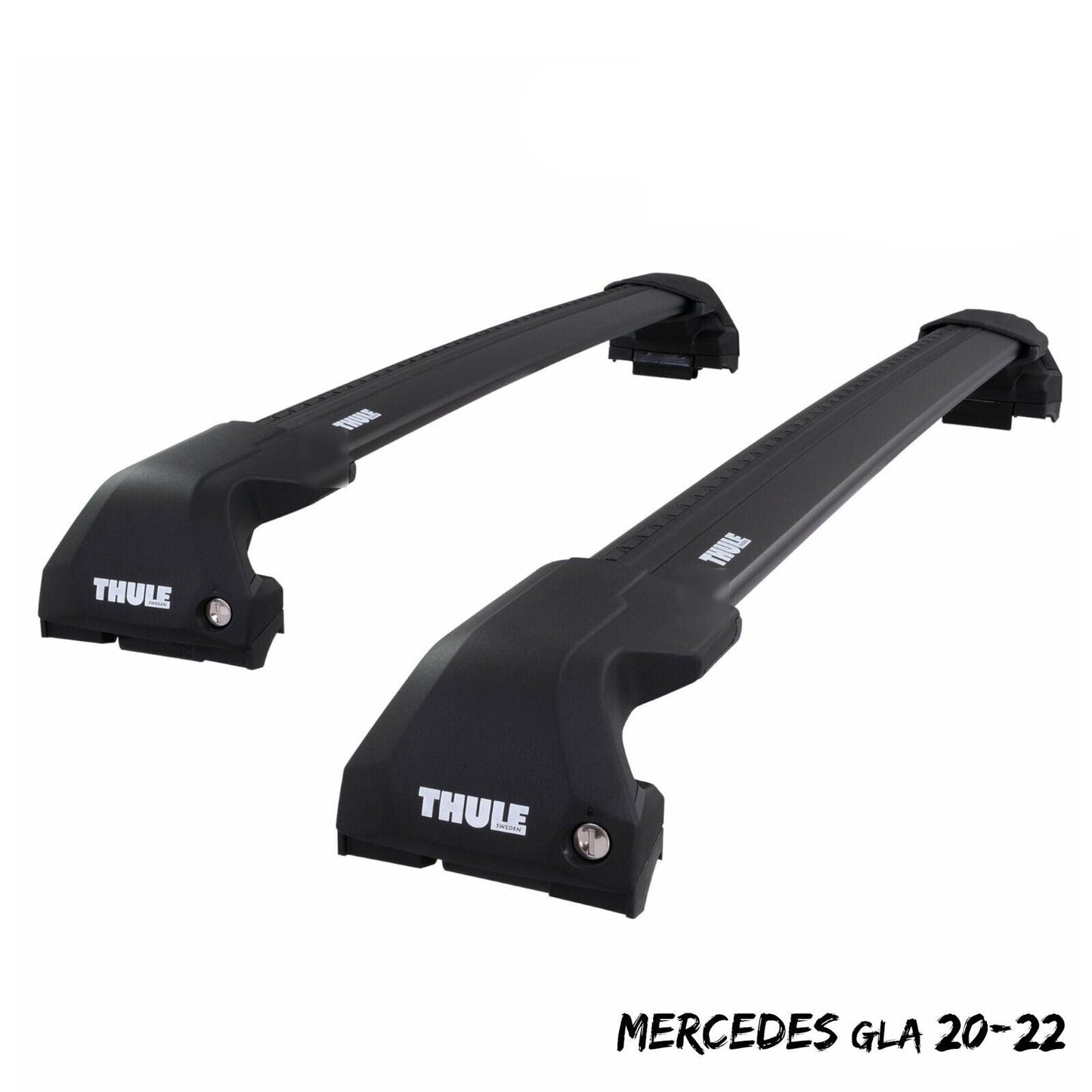 Thule WingBar Edge Black Aluminium Roof Bars Set to fit Mercedes GLA 20-22 Rails