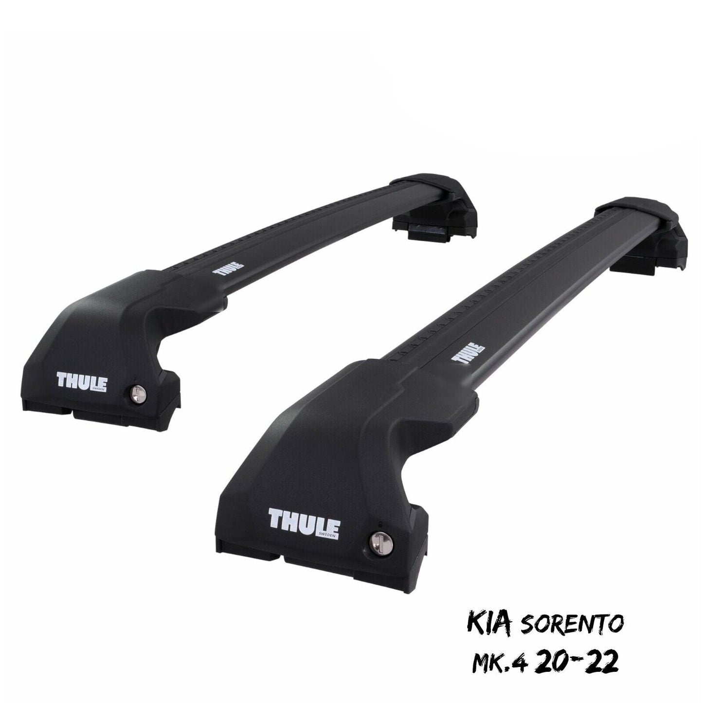 Thule WingBar Edge Black Aluminium Roof Bar Set for Kia Sorento Mk.4 20-22 Rails