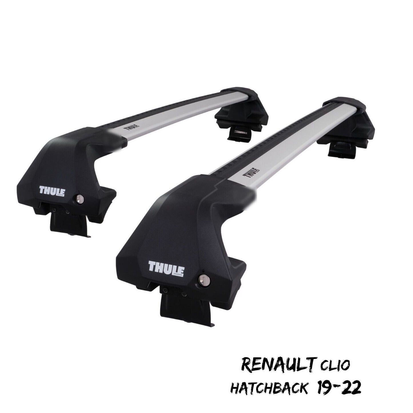 Thule WingBar Edge Silver Aluminium Roof Bars for Renault Clio Hatchback 19-22