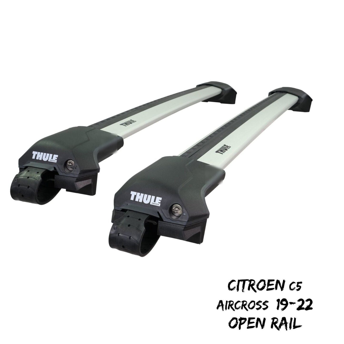 Thule WingBar Edge Silver Roof Bars Citroen C5 Aircross 19-22 Open Rails Alu Aer