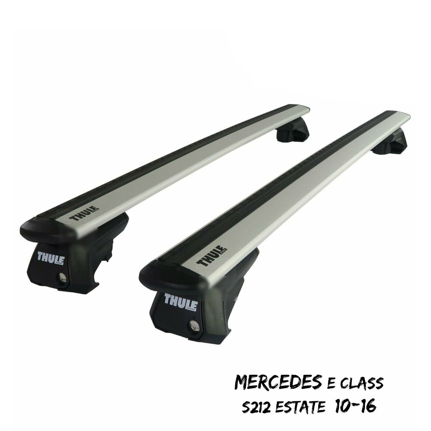 Thule WingBar Evo Silver Roof Bars fit Mercedes E Class S212 Estate 10-16 Rails