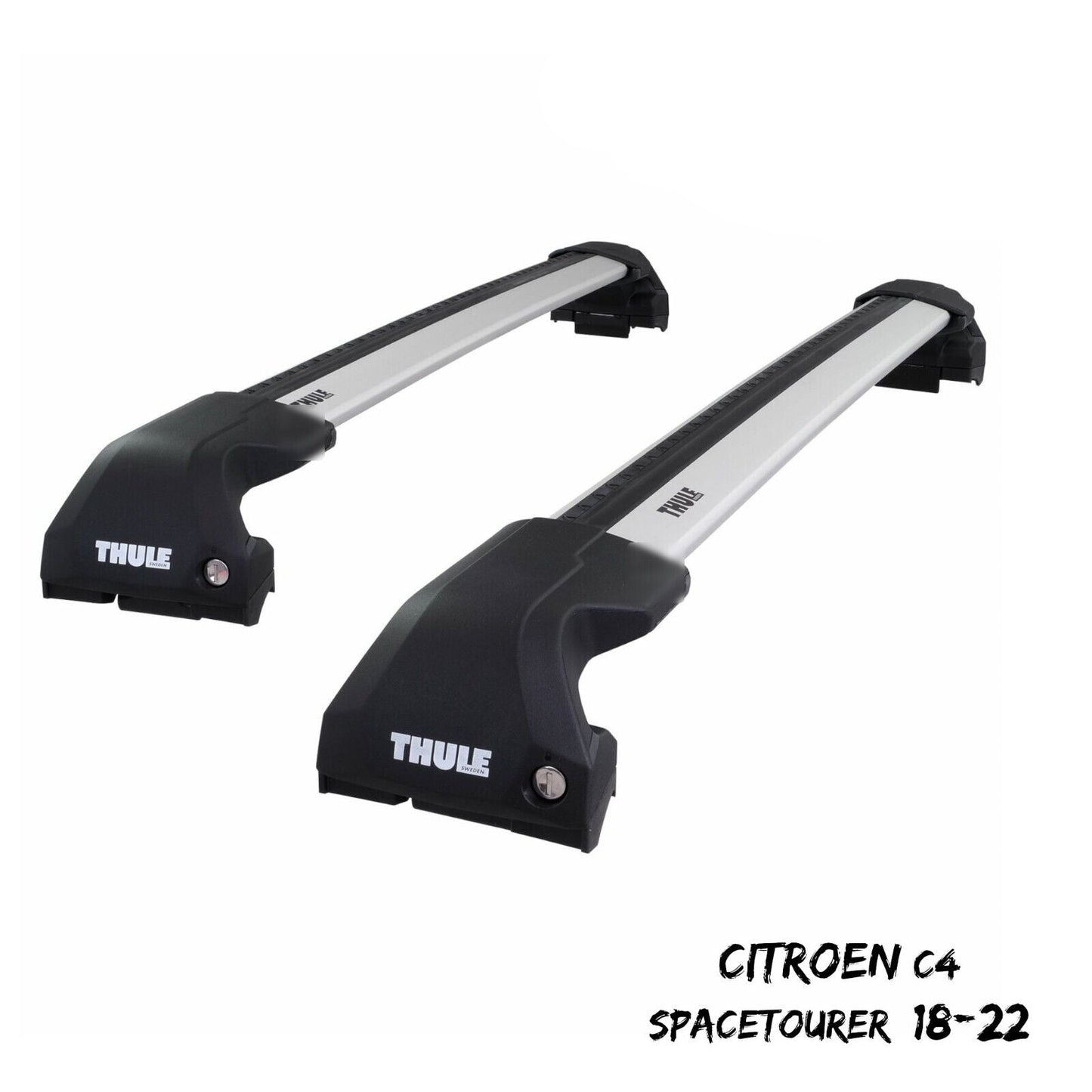 Thule WingBar Edge Silver Roof Bars for Citroen Grand C4 SpaceTourer 18-22 Rails