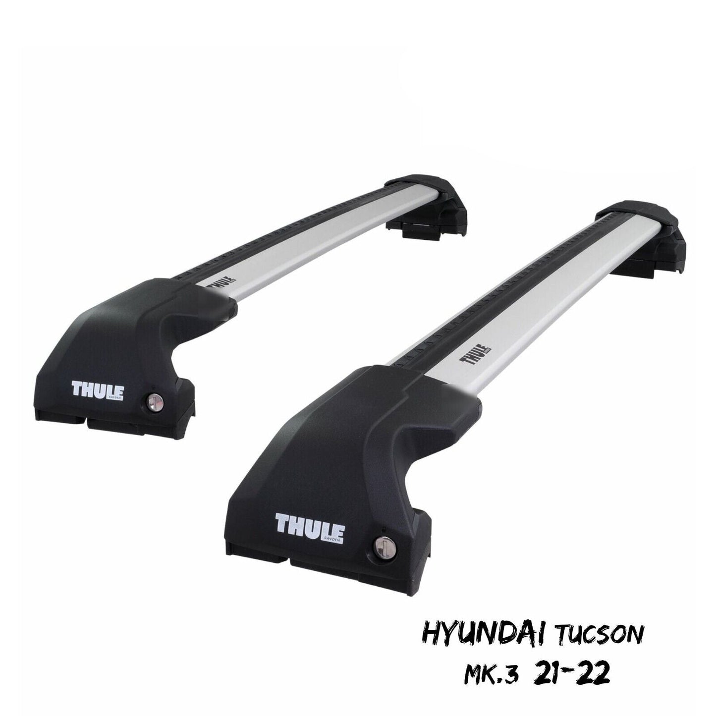 Thule WingBar Edge Silver Aluminium Roof Bars for Hyundai Tucson Mk.3 21-22 Rail