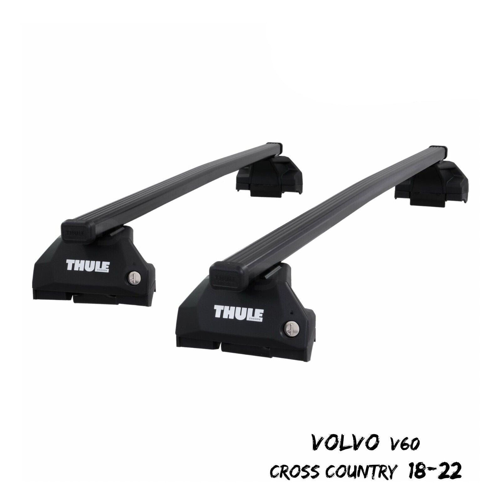 Thule Steel SquareBars Evo Roof Bars Set to fit Volvo V60 Cross Countr Autoparts Hamilton