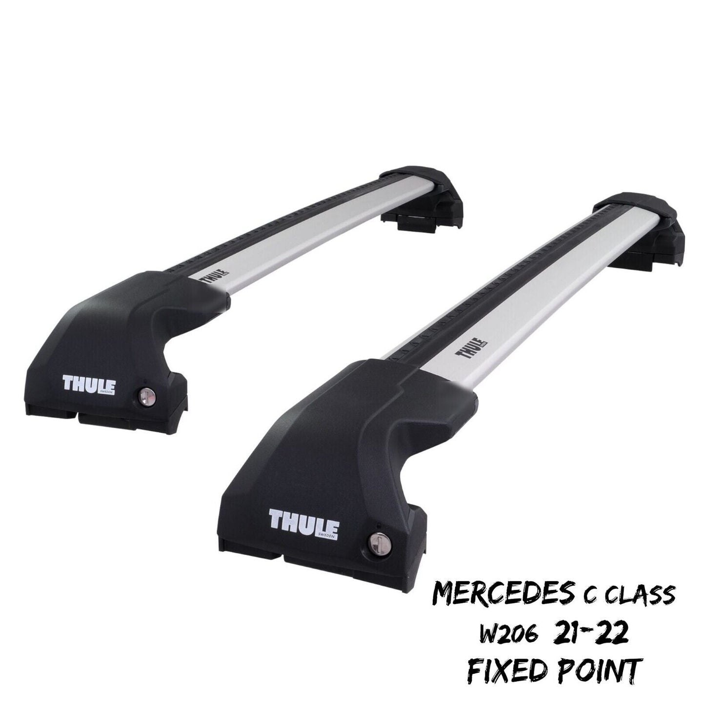 Thule WingBar Edge Silver Roof Bars for Mercedes C Class W206 21-22 Fixpoint