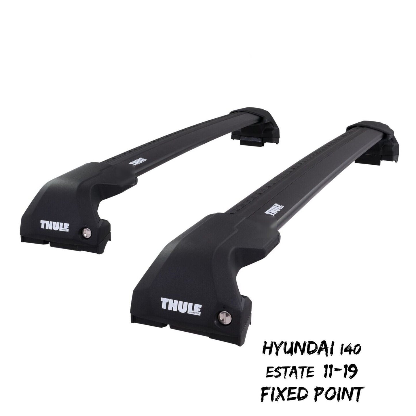 Thule WingBar Edge Black Roof Bars Set to fit Hyundai i40 Estate 11-19 Fixpoint
