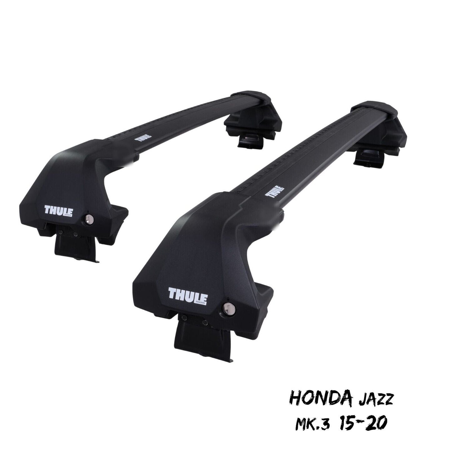 Thule WingBar Edge Black Aluminium Roof Bars Set to fit Honda Jazz Mk.3 15-20