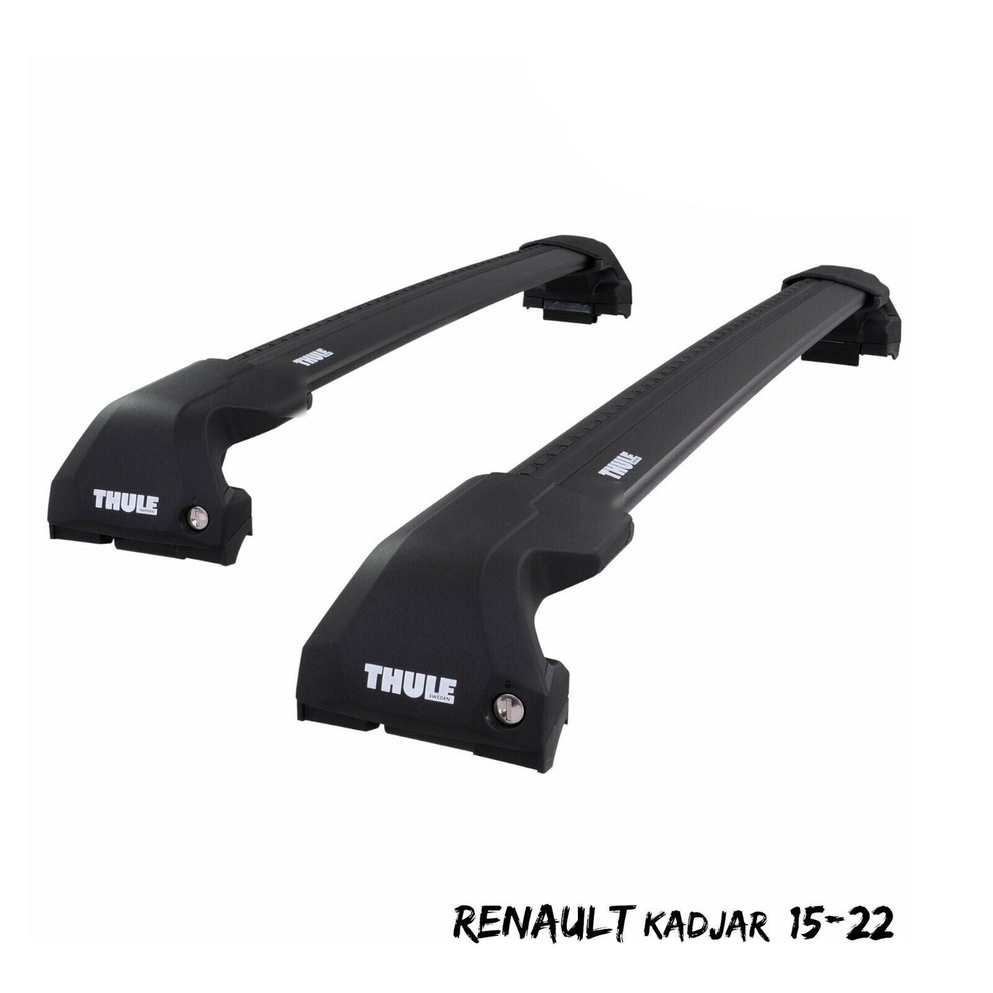 Thule WingBar Edge Black Aluminium Roof Bars Set for Renault Kadjar 15-22 Rails