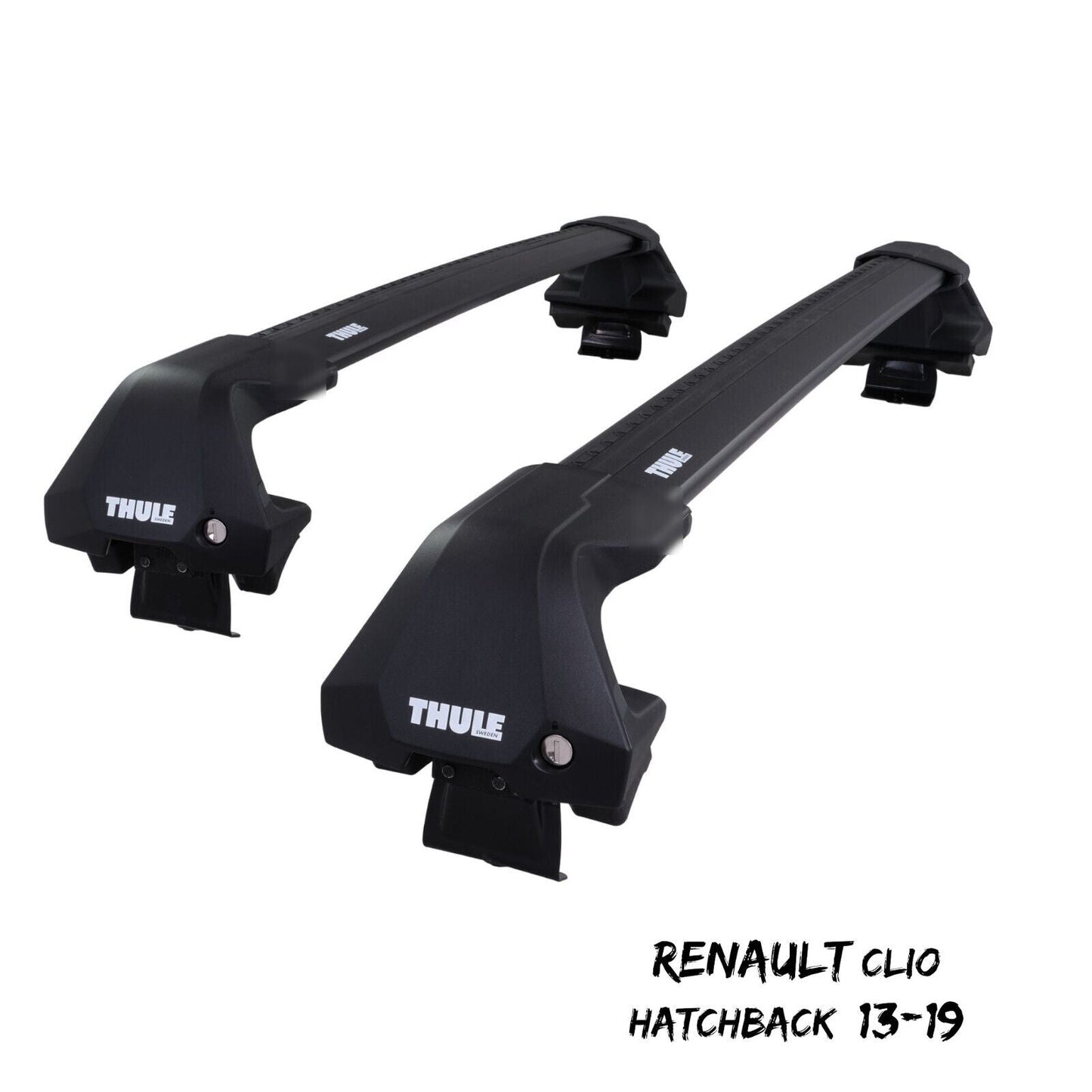 Thule WingBar Edge Black Aluminium Roof Bars for Renault Clio Hatchback 13-19