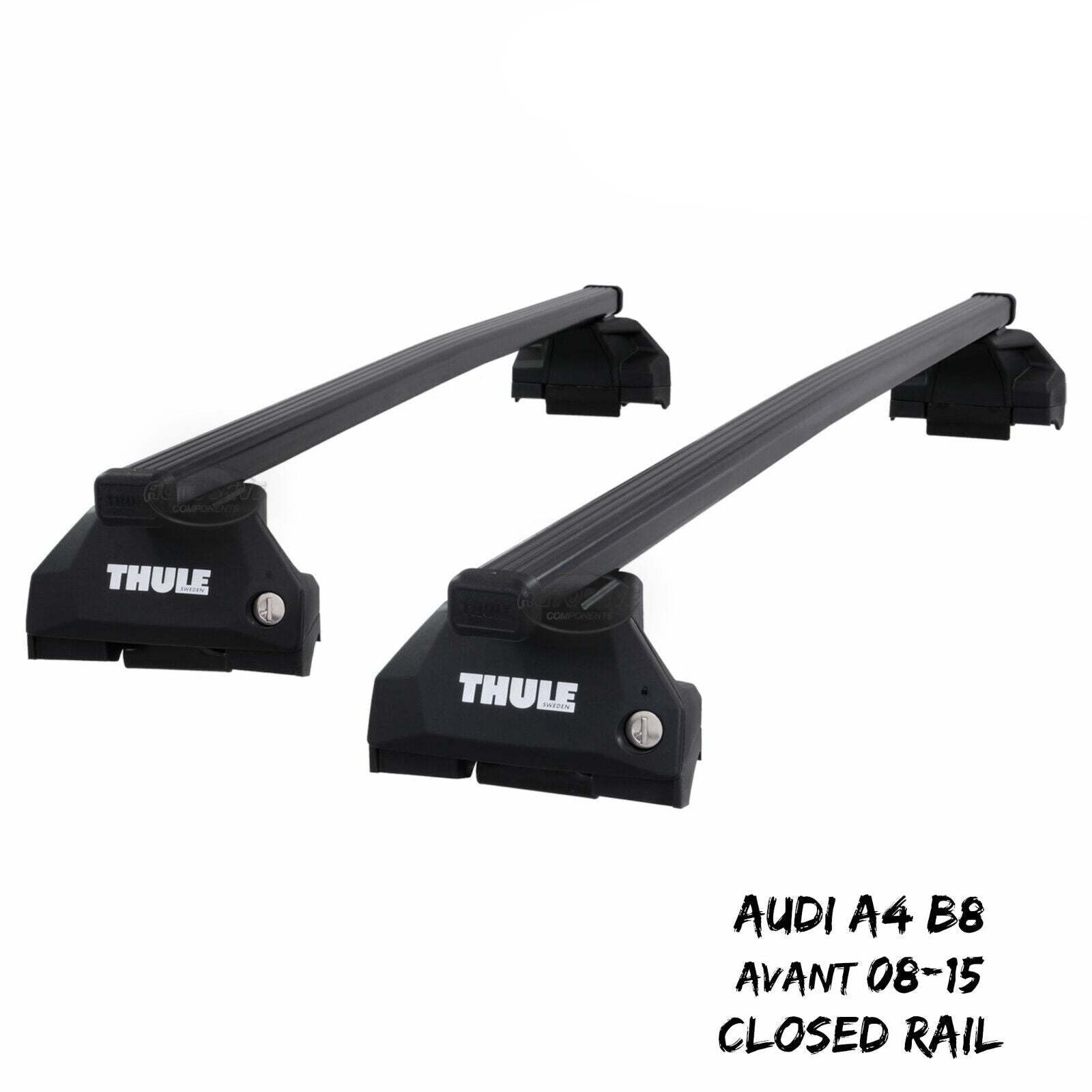 Thule Steel SquareBar Evo Roof Bars Set fit Audi A4 B8 Avant 08 15