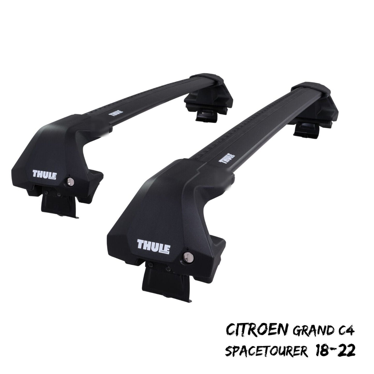 Thule WingBar Edge Black Roof Bars Set for Citroen Grand C4 SpaceTourer 18-22