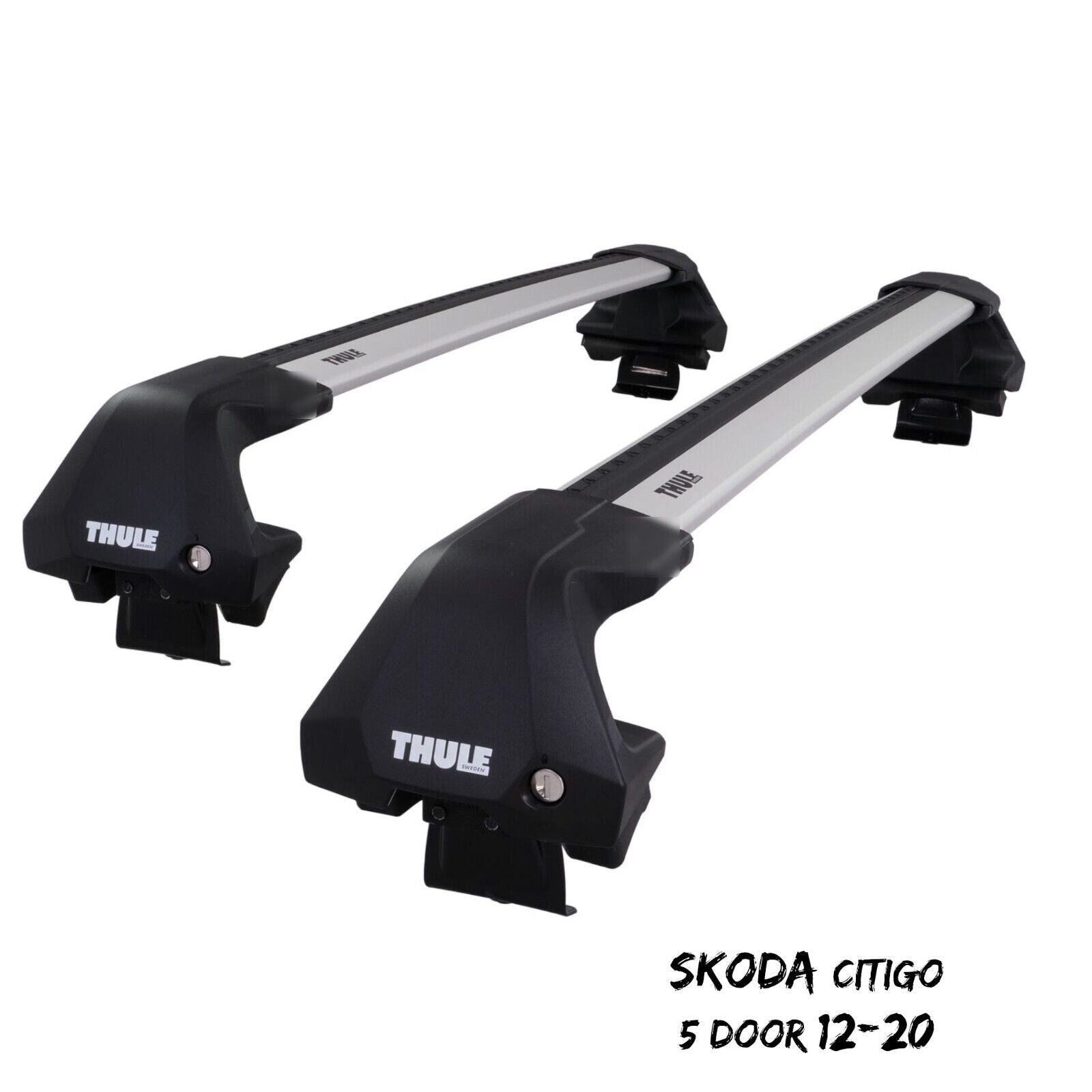 Thule WingBar Edge Silver Aluminium Roof Bars Set for Skoda Citigo 5 D Autoparts Hamilton