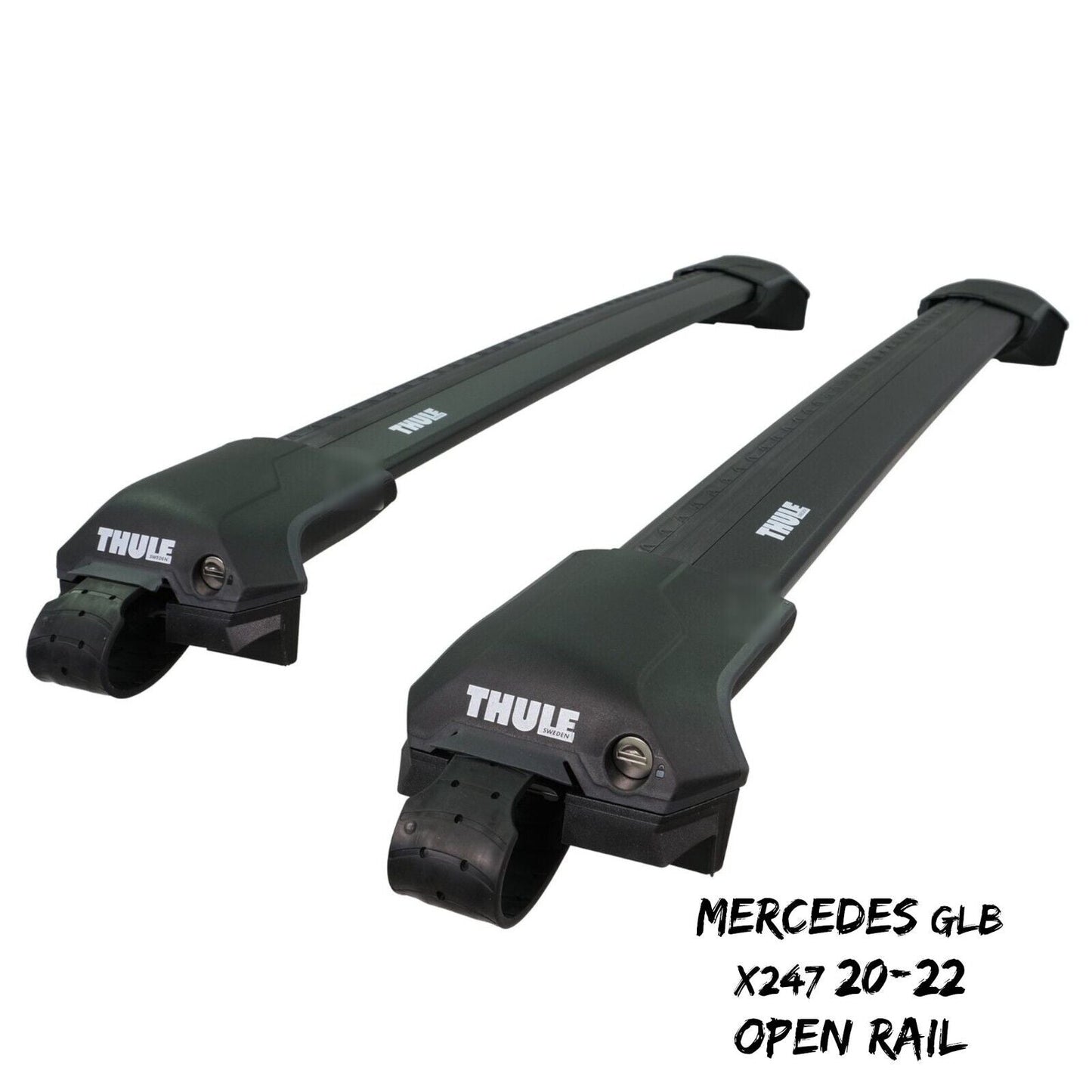 Thule WingBar Edge Black Roof Bars Mercedes GLB X247 20-22 Open Rails Alu Aero