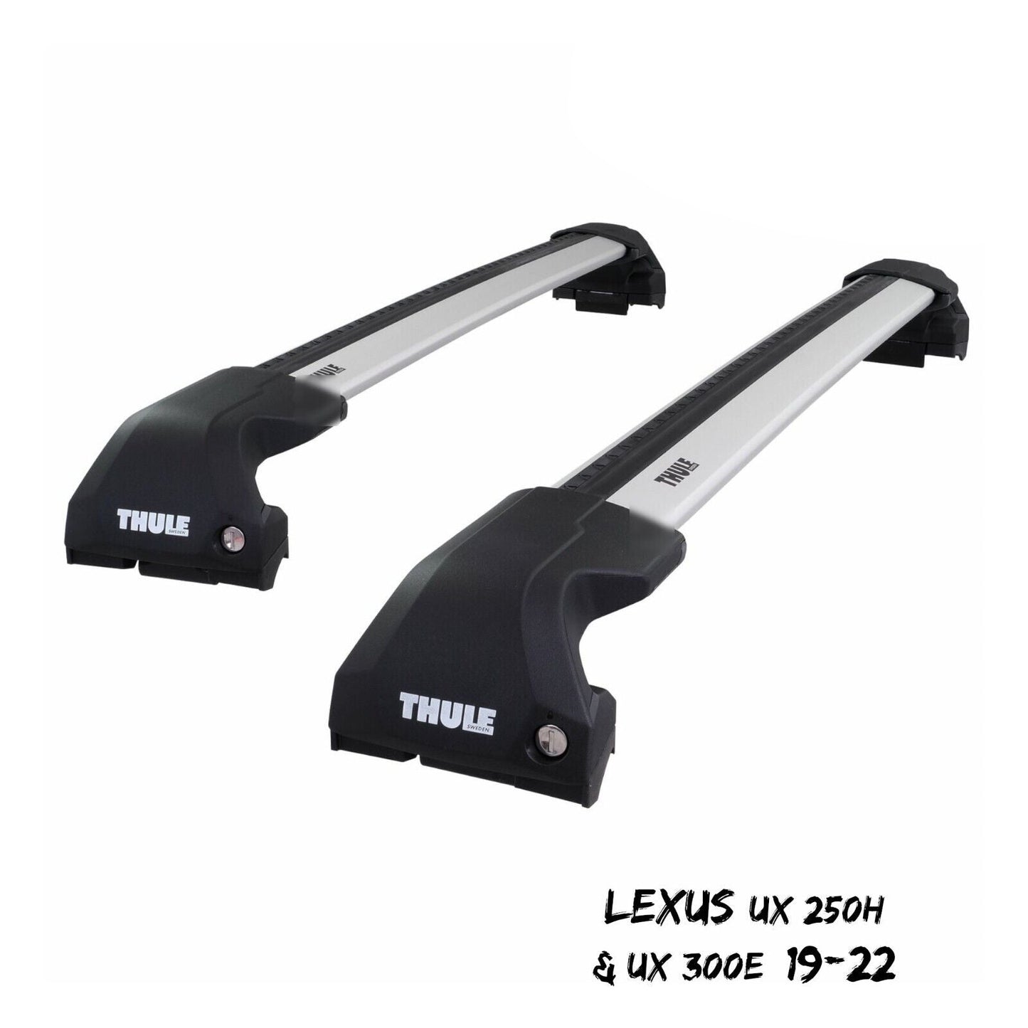 Thule WingBar Edge Silver Roof Bars Set for Lexus UX 250h & UX 300e 19-22 Rails