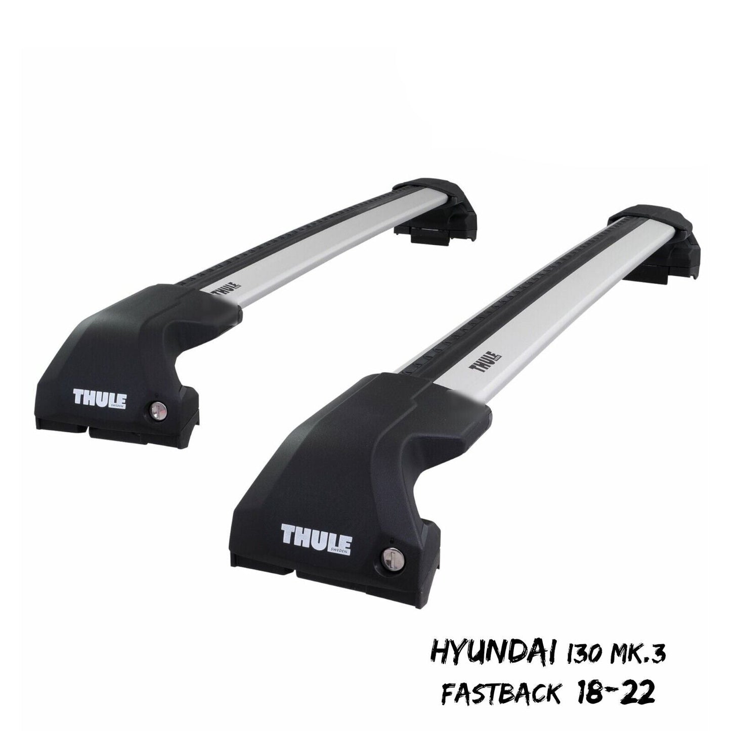 Thule WingBar Edge Silver Roof Bars Set to fit Hyundai i30 Fastback Mk.3 18-22