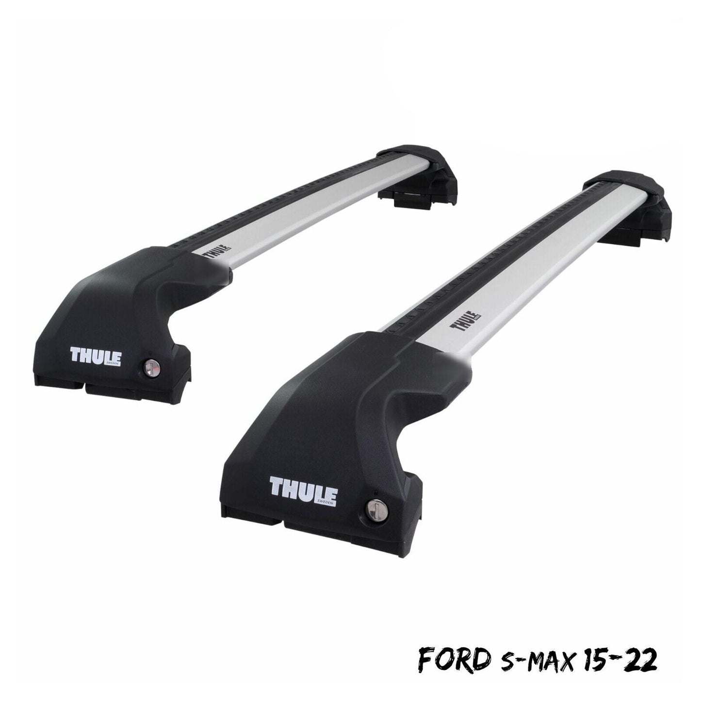 Thule WingBar Edge Silver Aluminium Roof Bars Set to fit Ford S-Max 15-22 Rails