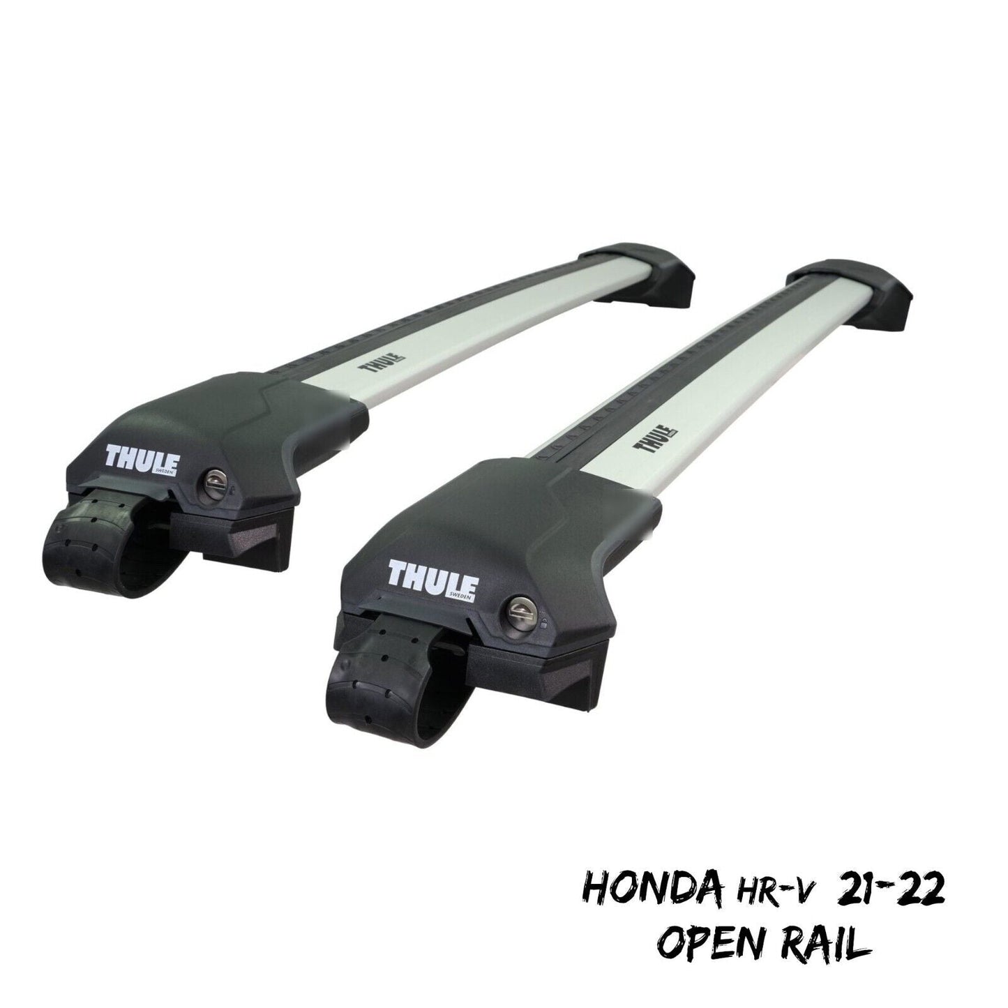 Thule WingBar Edge Silver Roof Bars Honda HR-V 21-22 Open Rails Aluminium Aero