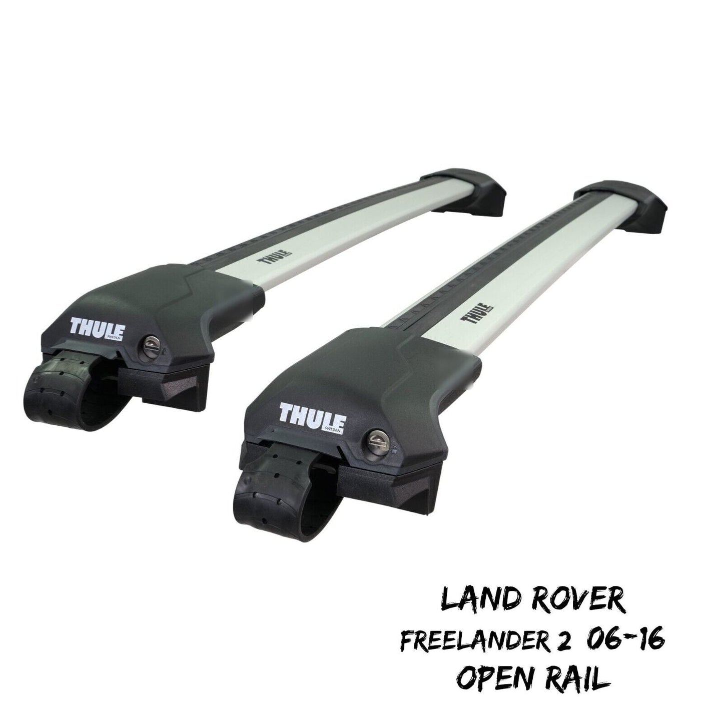 Thule WingBar Edge Silver Roof Bars for Land Rover Freelander 2 06-16 Open Rails