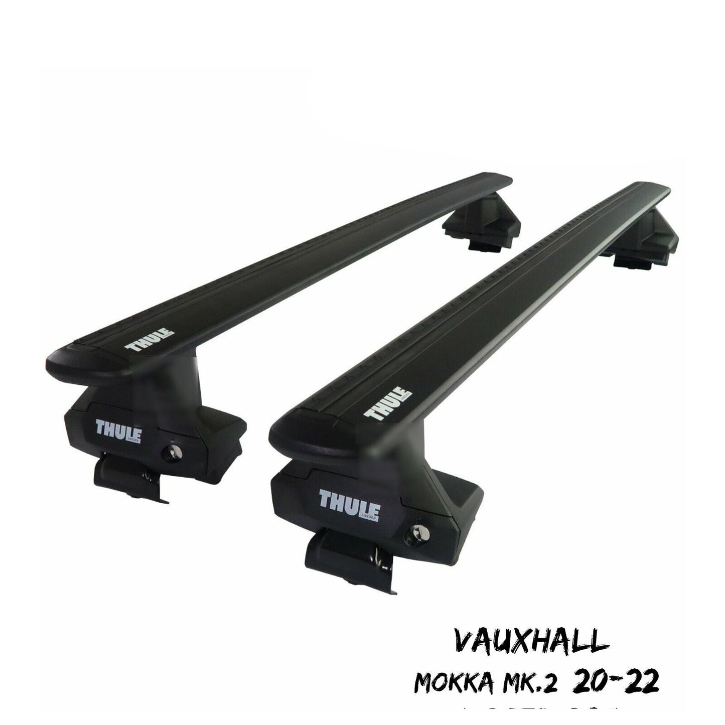 THULE - Aluminium WingBar Evo Black Roof Bars Set to fit Vauxhall Mokka Mk.2 (2020-22)