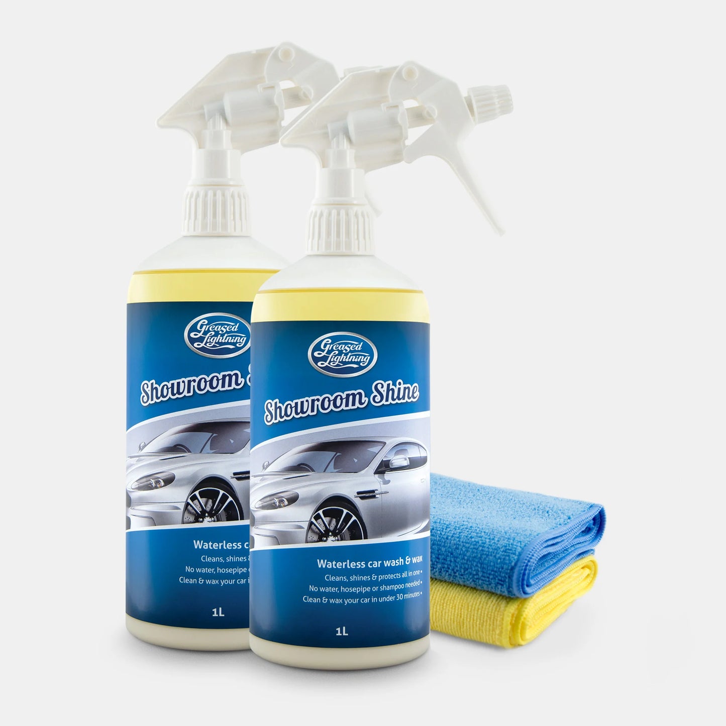Showroom Shine Twin Pack and 2 Microfibre Cloths