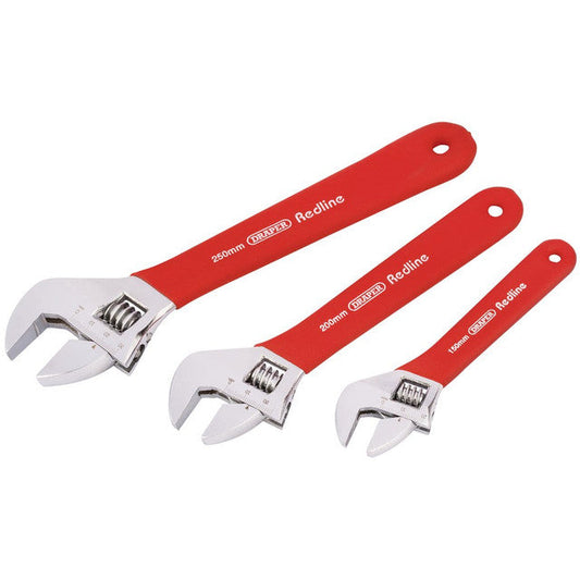 Draper Redline Soft Grip Adjustable Wrench Set (3 Piece) (67634)