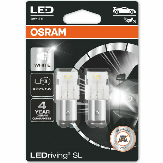OSRAM LEDriving SL LED P21/5W 6000K Cool White Car Bulb (Twin) BAY15d | 12V