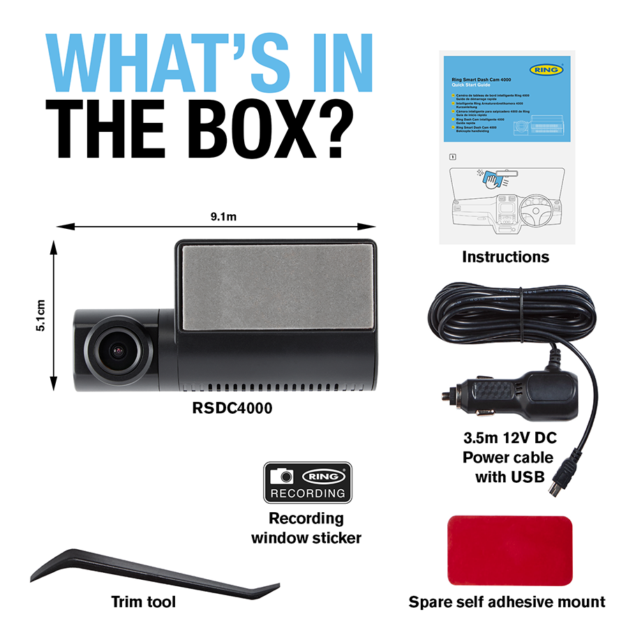 RING - Ultra Slim Compact Smart Dash Camera