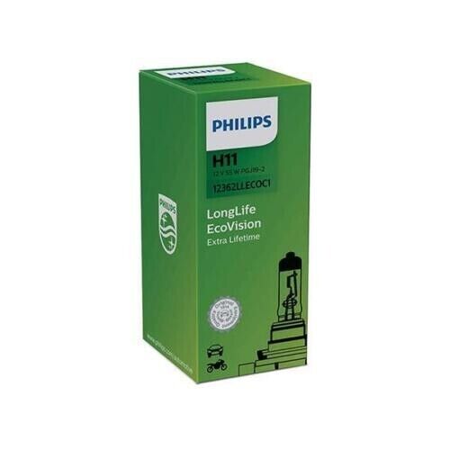 Philips LongLife EcoVision H11 Car Headlight Bulb 12362LLECOC1 (Single) NEW 2022