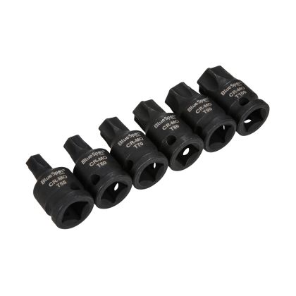 6PCE 1/2" Impact Torx Bits T55-T100