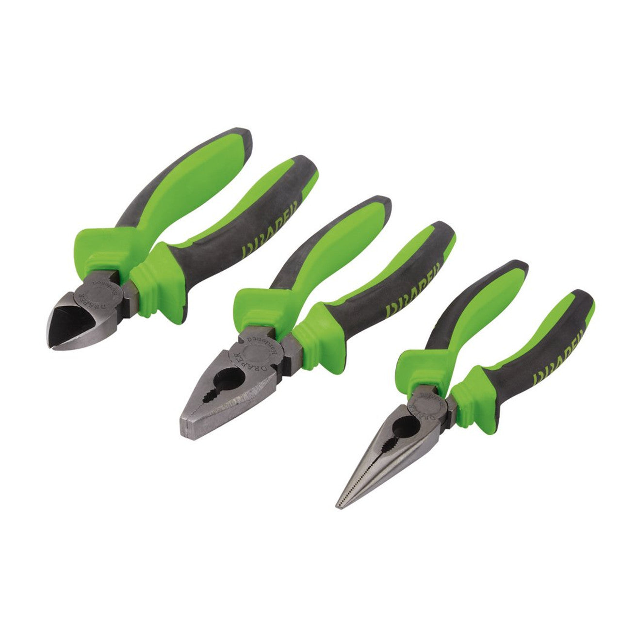 NEW Draper 04458 Soft Grip Pliers Set GREEN 3pc Great Gift Idea