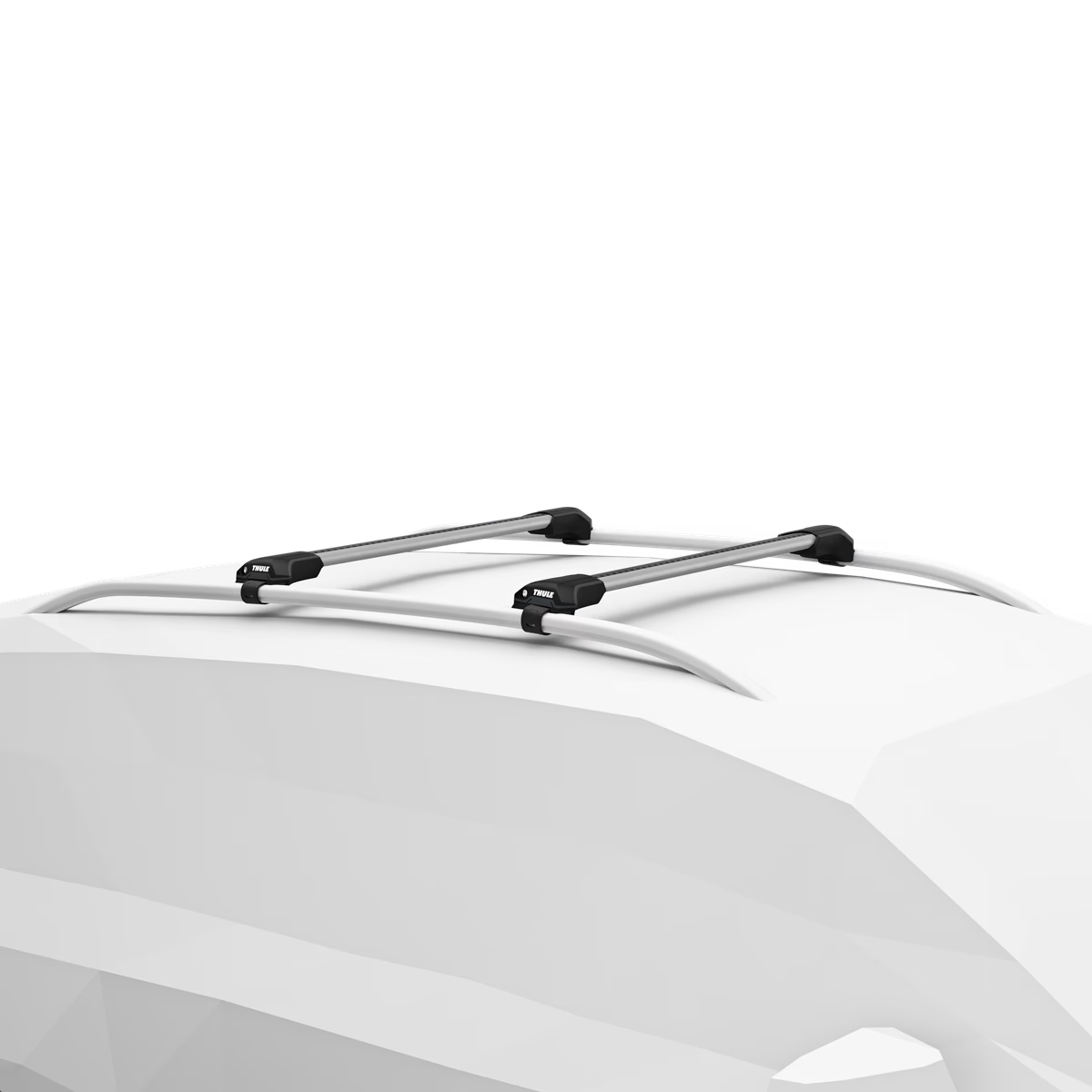 WingBar Edge (silver) Roof Bar Set to fit Skoda YETI (2009-17) w/ Raised (Open) Roof Rails