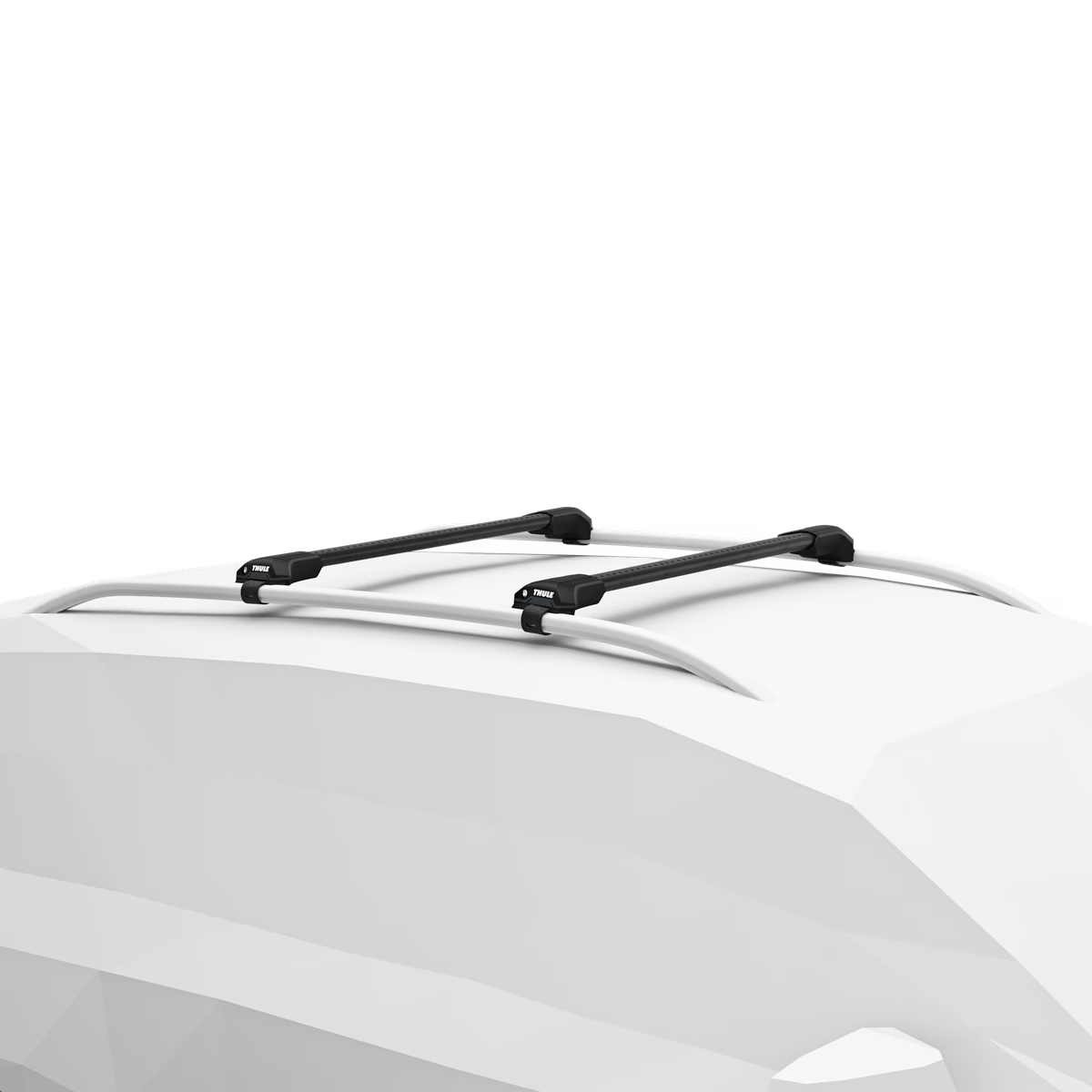 WingBar Edge (black) Roof Bar Set to fit Skoda YETI (2009-17) w/ Raised (Open) Roof Rails