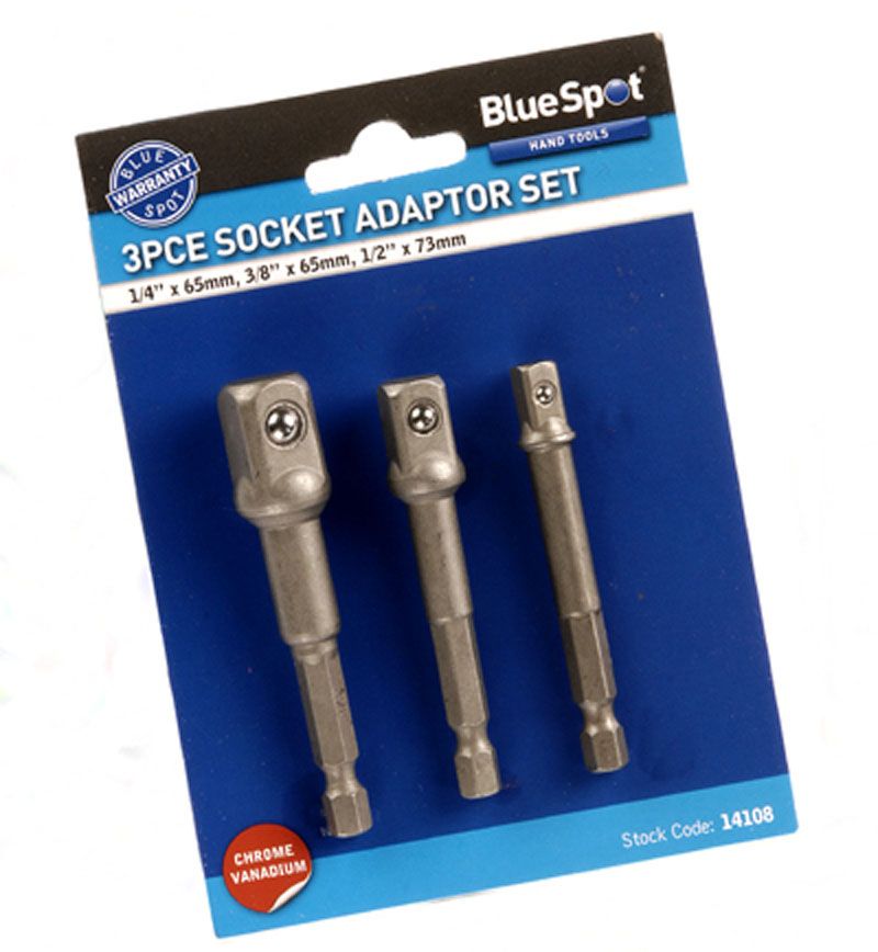 3 PCE SOCKET ADAPTOR SET (1/4", 3/8" & 1/2")