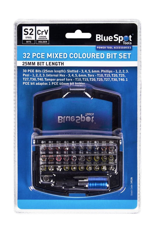 32 PCE MIXED COLOURED BIT SET