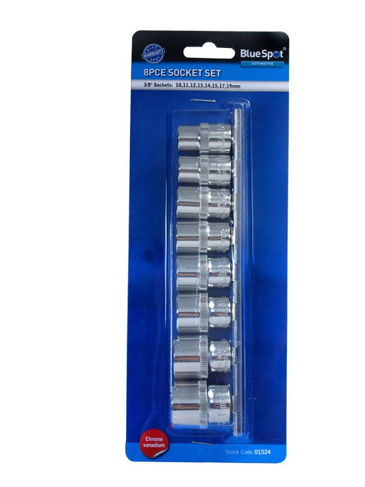 8 PCE 3/8" METRIC SOCKET SET (10-19MM)