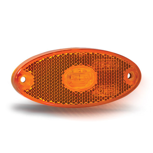 12-24V Slim Line Oval LED Amber Marker Lamp